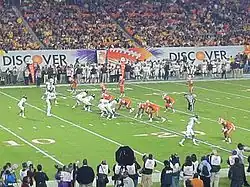 Geno Smith and the West Virginia offense lined up against Clemson's defense.