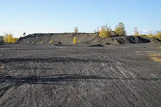 A worked slag heap at Magny-Danigon.