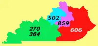 Kentucky's numbering plan areas and area codes