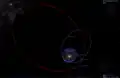 Simulated view showing the orbit of 2012 VP113
