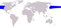 Northern right whale dolphin range