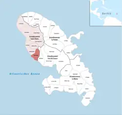 Location of the commune (in red) within Martinique