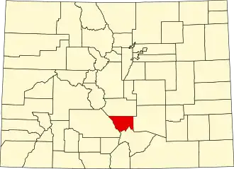 State map highlighting Custer County