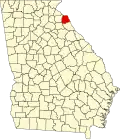 Map of Georgia highlighting Hart County