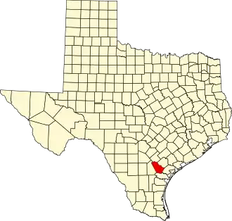 State map highlighting Bee County
