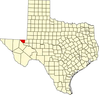 State map highlighting Loving County