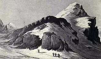 Image 36Painted view of Theodul Pass (3,295 m) around 1800. (from High Alps)