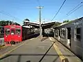 Trains at the platforms of Shikaka station.