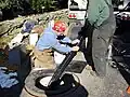 WMLP crews pulling cable into a manhole