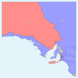 Map of outer rural electoral districts showing results from the 2018 election.