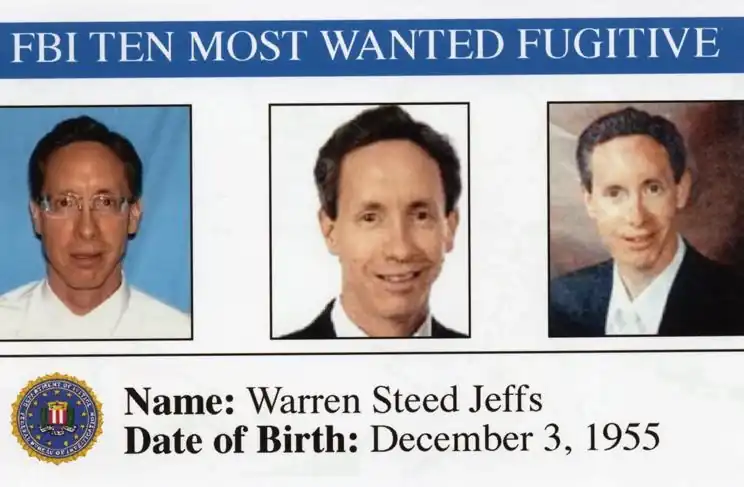 Warren Steed Jeffs FBI Most Wanted Poster